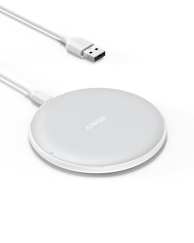 Anker 313 Kabelloses Ladepad Pad, Qi-Zertifiziert 10W Max für iPhone Serie 17/16/15/14, SE 2020, 12, AirPods Pro 2 (Ohne Netzteil, Nicht kompatibel mit MagSafe Magnetischer Ladefunktion)