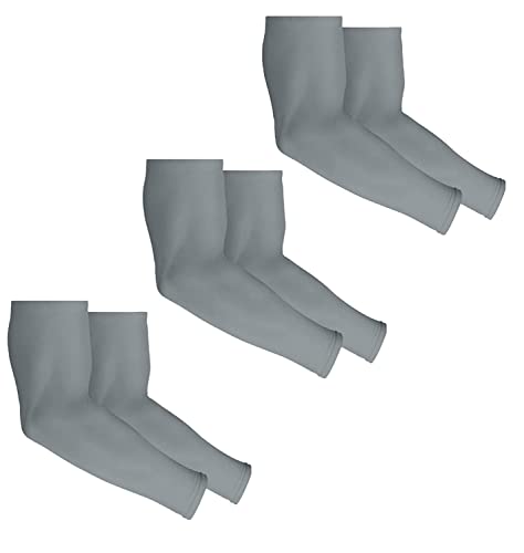 Image of INNERSTYLE Cotton UV Protection Arm Sleeves /Hand Socks - Fingerless, Sun Protection Gloves for Men and Women (Grey) Pack of 3