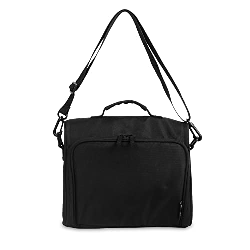 Image of J World New York Casey Small Lunch Bag for Adults. Medium-Size Insulated Lunch-Box for Kids, Black, 9.5 X 10 X 3.5 inch (H X W X D) inch