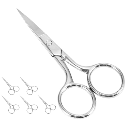 Mikinona Professional Eyebrow Scissors Set 6pcs Mini Stainless Steel Scissors for Facial Hair