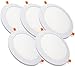 Pack de 5 Paneles LED Downlight Redondo Plano 20W Blanco De Empotrar 220mm 6000K Luz Blanca Fría [Clase de eficiencia energética A++]