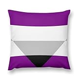 peiyeety Kuscheliger, weicher Überwurf-Couchkissenbezug mit LGBT-Pride-Flagge, aegosexuell, Farbiger Überwurfkissenbezug, Outdoor-Dekoration, Sommer-Kissenbezug