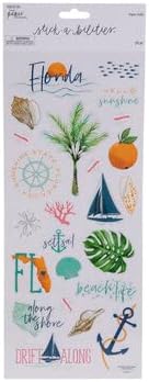 Miniatura 2 de Calcomanías de verano de Florida para diario, álbumes de recortes, tarjetas, artes y manualidades, 24 piezas