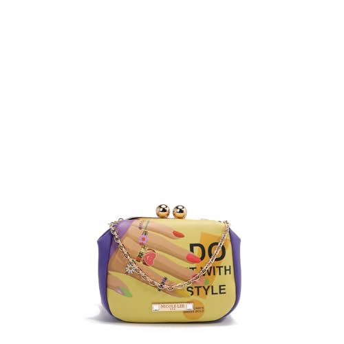 Nicole Lee Kiss Lock Crossbody Mini Bag, Vegan Leather