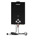 GASLAND 16L Propane Outdoor Tankless Water Heater, 4.22GPM Instant Hot Water Heater for Off Grid, Adjustable Temperature, Overheating Protection, Easy to Install, Black, BE422B