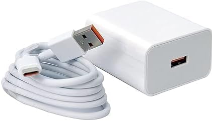 Original 33W SonicCharge 2.0 USB Charge with USB to Type-C Cable for Redmi Note 9 Pro Max, 10 Pro, 10 Pro Max, Note 8, Note 8 Pro, Note 7, Mi A1, Mi A2, Mi A3 Charger (TEN156)