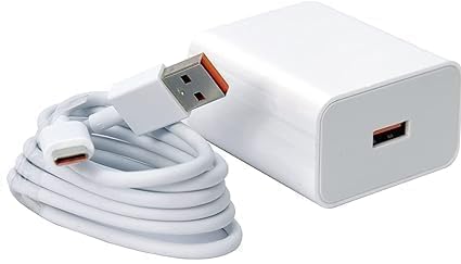 Original 33W SonicCharge 2.0 USB Charge with USB to Type-C Cable for Redmi Note 9 Pro Max, 10 Pro, 10 Pro Max, Note 8, Note 8 Pro, Note 7, Mi A1, Mi A2, Mi A3 Charger (TEN156)