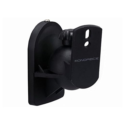 Monoprice Low Profile 7.5 lb. Capacity Speaker Wall Mount Brackets (Pair) Black