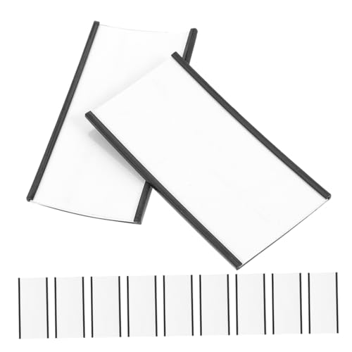 PLAFOPE 20 piezas Portaetiquetas Reutilizables con para Estanterías Magnéticas y Neveras Clips para Etiquetas de Almacenamiento con Superficie Lisa para Escritura Clara y Reemplazo de
