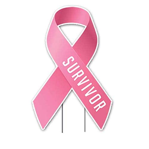 Breast Cancer Awareness Pink Ribbon Yard Sign, Cancer
