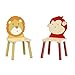 FAMIKITO Kids Table and 2 Chairs Set, 3 Pieces Wooden Activity Play Table Set, Toddler Table and Chair Set for Boys & Girls Daycare Home Children Playroom School Kindergarten (Lion & Monkey)