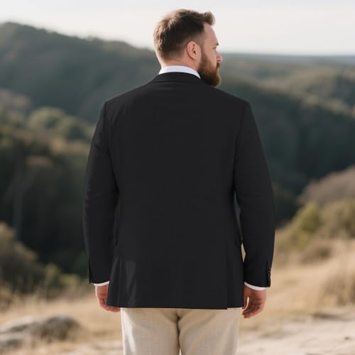 GATMSTZ Men's Suit Classic Fit Linen-Blend Jacket - Big & Tall Size, Single Breasted Blazer for Formal & Casual2