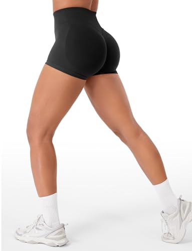 Image of VOYJOY Women Workout Impact Shorts 2.5 inch / 3.6 inch / 4.5 inch / 6 inch Scrunch Butt Booty | Tummy Control, High Waisted, Bike Short, Gentle Compression, for Women