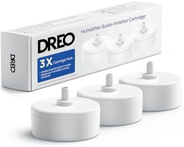 DREO Scale-Inhibitor Cartridge 3-Pack for Humidifiers HM735S, Prevent Mineral Build-up, Filter Hard Water, Eliminate White Dust, Extend Humidifier Life, Safe Material, Easy to Install & Clean