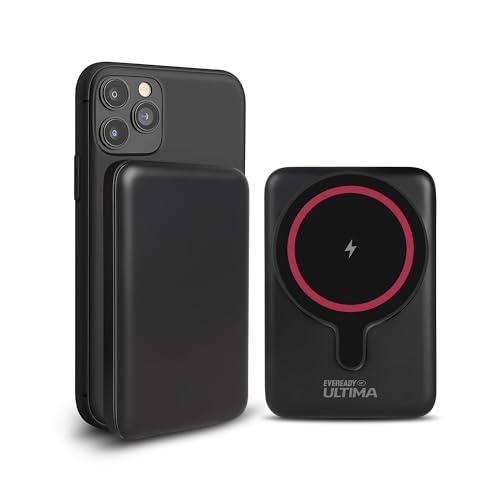 Image of Eveready Ultima MagSafe Compatible Power Bank- PB30, 5,000mAh, 22.5W Wired & 15W Magnetic Wireless Fast Charging for iPhone 12 & Above, Android & Qi Devices (Ensure Device & Case Compatibility)