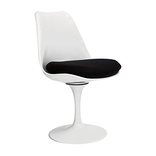 Vaukura Silla Tulip - Silla de Comedor de Polipropileno (Blanco/Negro)
