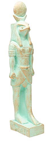 Estatua Egipcia Dios Ra Verde 20.96 cm miniatura 1