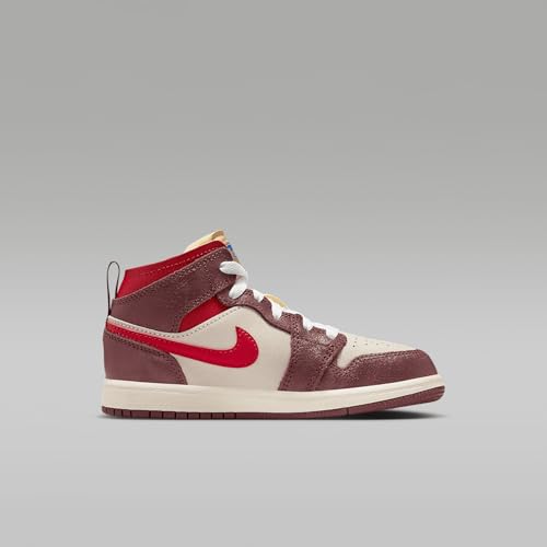 AIR JORDAN 1 MID SE 'COCONUT MILK/VARSITY RED-DARK PONY'3