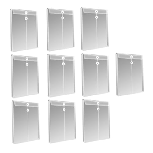 AUTSUPPL 10個 縦型透明ファイル収納袋 中厚ミクロン 耐摩耗 書類整理用レオーガナイザー オフィス自宅学校対応