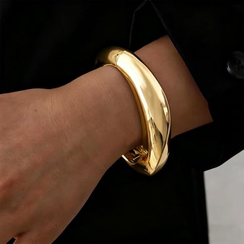 Image of MTINEAPS Gold Bangle Bracelets for Women Teens Trendy Chunky Adjustable Twist Cuff Bracelet Jewelry Gifts
