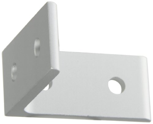 Faztek 15 Series Aluminum 6063-T6 4 Hole Inside Corner Bracket, Clear Anodize, 1-19/64 Width x 3 Length - 15CB4804