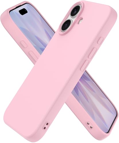 iYavvort Compatible with iPhone 17 Case, Shockproof Liquid Silicone Protective Phone Case with Soft Anti-Scratch Microfiber Lining Ultra Slim Drop Protection Phone Cover (Pink)