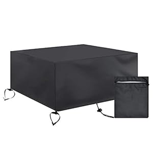 ValueHall Fire Pit Cover Vierkant Heavy Duty 420D Oxford Doek Terrasmeubelhoes Waterdichte Anti-UV Tuinmeubelhoes…