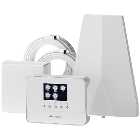 Cell Phone Booster for Home up to 5,000 Sq.Ft,Smart LCD Display,4G LTE 5G Cell Phone Signal Booster for Verizon, AT&T and All U.S. Carriers,FCC Approved 5-Band Cellular Booster Cover