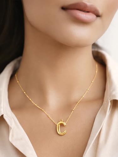 Image of Rubans Demi Fine Stainless Steel Alphabet Pendant CZ Gift for Women & Girls