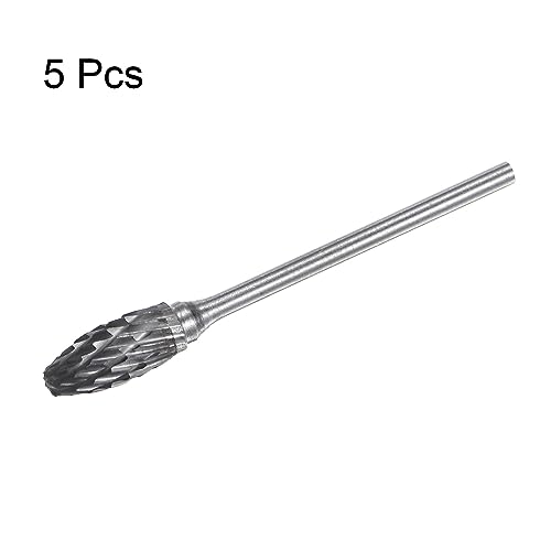 Fresas Carburo 5pzas Vástago 2.35mm Cabeza 6mm Flama miniatura 3