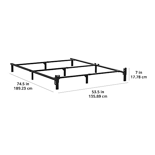 Amazon Basics Metal Bed Frame, 9-Leg Base for Box Spring and Mattress - Full, 74.5 x 53.5-Inches, Tool-Free Easy Assembly