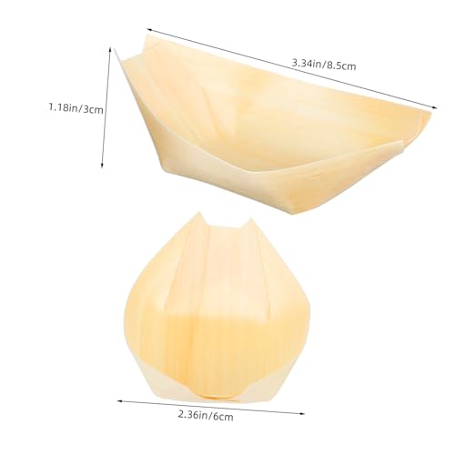 Plato desechable de bote de madera estilo japonés 150 pcs miniatura 2