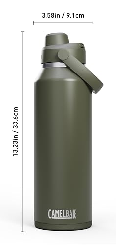 Image of CamelBak Thrive Chug Insulated Stainless Steel Water Bottle, Cold Retention with High Flow Lid for Everyday Hydration and Active Use, 40oz, Moss