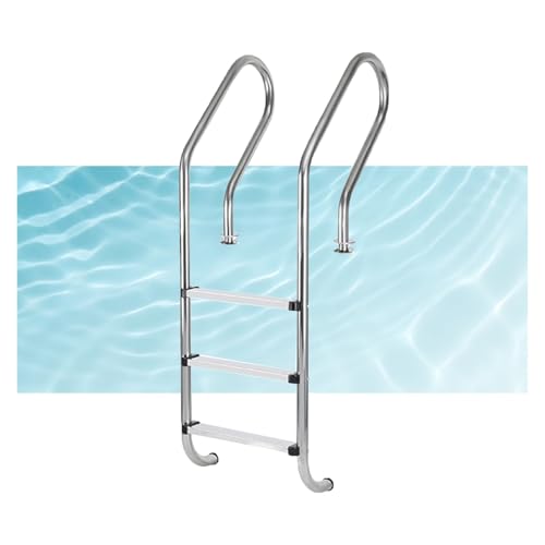 Escalera para piscina de 3 peldaños de acero inoxidable miniatura 1