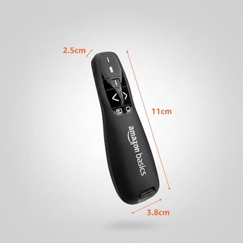 Image of Amazon Basics Wireless Laser Controller for Presentation, with USB Receiver and Battery Indicator (Battery Not Included)