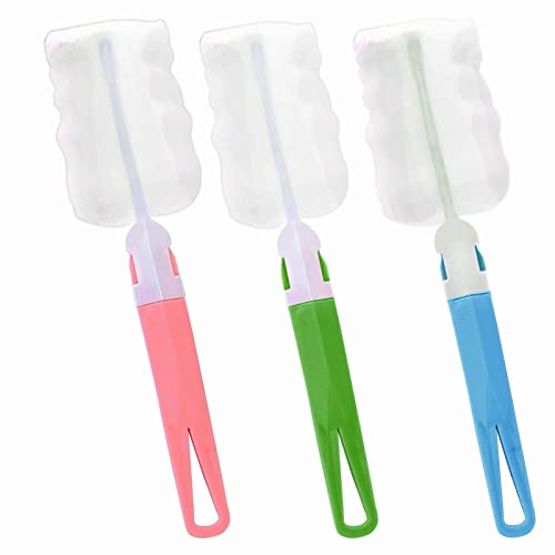 JJQHYC 6 Pièces Brosses de Nettoyage de Bouteille Éponge Goupillons de Nettoyage pour Bouteille à Long Manche Goupillon de Tasse en Éponge Brosse Bouteille Cover