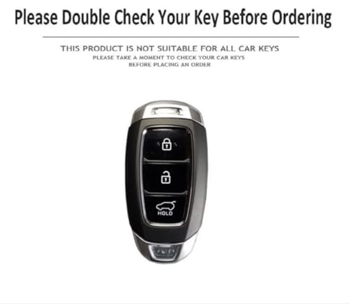 Image of TPU Car Key Cover Black & Golden Compatible for Hyundai Kona Electric, Verna (Hyundai, 3 Button Push Start Key)