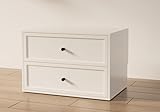 EORMM Bücherregal Weiß mit 2 Schubladen – Modulares Würfelregal als Kommode & Bücherschrank |...