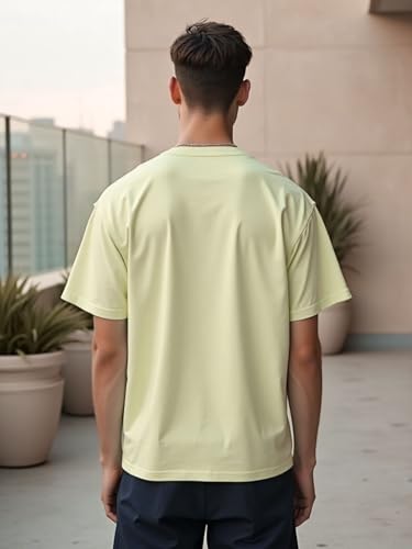 Image of Nobero 100% Cotton Oversized T Shirts for Men Stylish | Oversized Fit | Solid T Shirts for Men 180 GSM Combed Cotton | Round Neck Half Sleeve