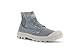 Palladium Women's Pampa Hi Boot, Vegan Canvas Lace Up Boot, Gray Flannel, 7 M