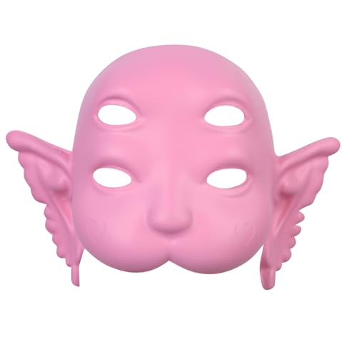 HOTTERCOS Pink Cosplay Therian Masquerade Half Face Mask DIY Fantastic Cry Baby Mask Costume For Halloween