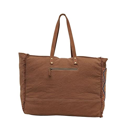 Myra Bag Western Leather Weekender Bag for Women - Geometric Blue4