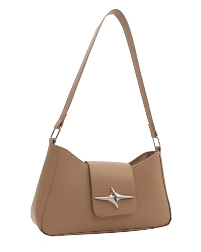 Makukke Bolso Señoras Pequeño, Bolso de Hombro de Cuero de PU Y2K Bolso Estético para Mujeres Citas Fiesta Compras