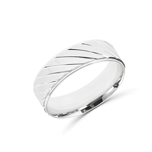 Bague alliance à rayures en argent 925, cadeau idéal en argent sterling