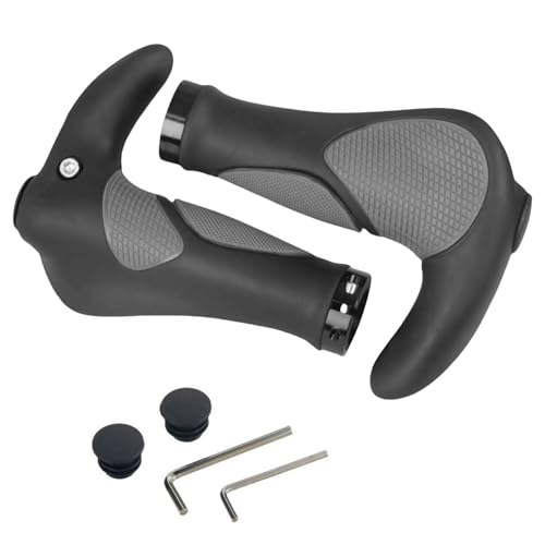 MONLUKY - Puños de manillar de bicicleta antideslizantes de goma suave, aluminio, impermeables, ergonómicos, para MTB, BMX, carretera, montaña, bicicleta plegable eléctrica, 1 par