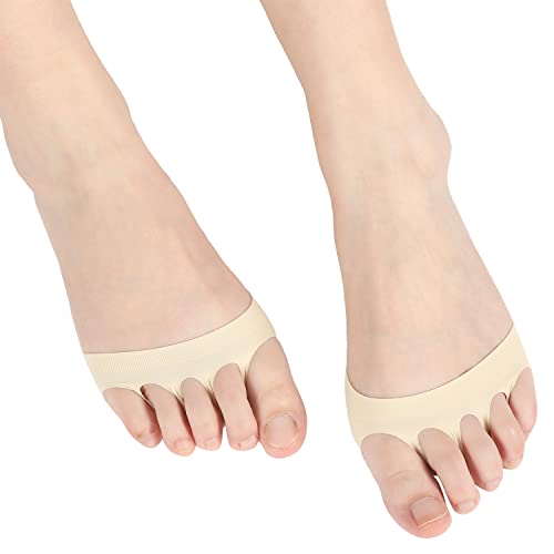Image of Toe socks women, Toe socks pads, Toe toppers socks, Half socks (2Pairs Black+2Pairs)