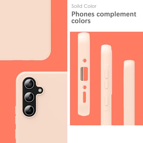 Image of YATWIN Silicone Back Case for Samsung Galaxy A35, Soft-Touch Phone Back Cover for Samsung Galaxy A35 - Link Pink