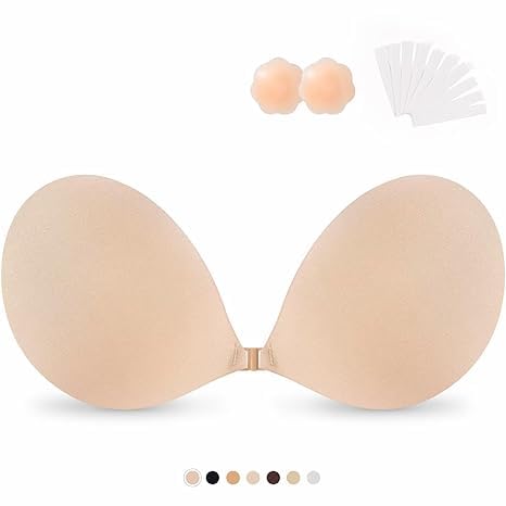 coolbit Women's and Girls'Reusable Silicone Adhesive Stick on Bra Strapless Sticky Invisible Push up Silicone Bra for Backless Dress Sticky Bras Push Up Adhesive Invisible Bra Backless Strapless Bra-picture-20