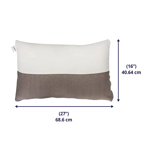 Image of Wakefit Sleeping Pillow | Height Adjustable | Soft & Fluffy Comfort | White & Grey | 27 x 16 Inch | Set of 1 |Free Extra Filling for Custom Comfort