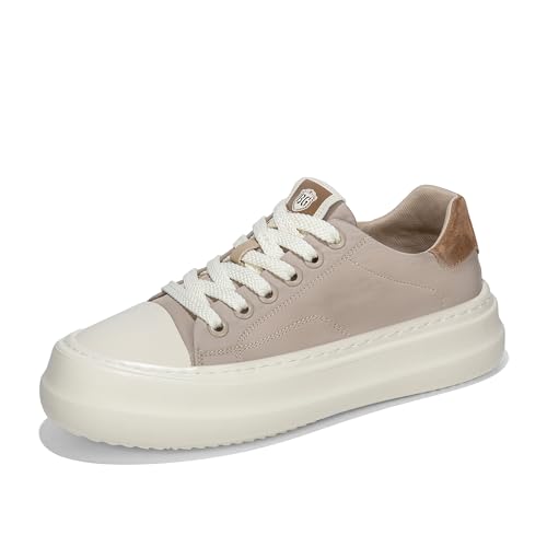 Mens Casual Shoes – Stylish Vegan Leather Men's Fashion Sneakers with Memory Foam Insole Trekking Casual Shoes